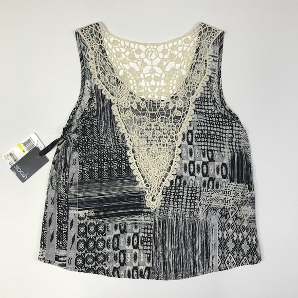NWT [Stoosh] Boho Crochet-Back Patchwork Tank Top - Picture 3 of 8